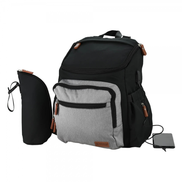 Mama bag backpack changing with USB Moon Grey 590-189 - image 590-189-2_original-600x600 on https://www.bebestars.gr
