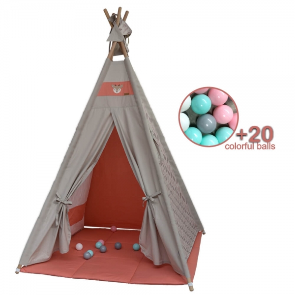 Kid's tent Boho with balls 302-313 - image 302-313-600x600 on https://www.bebestars.gr